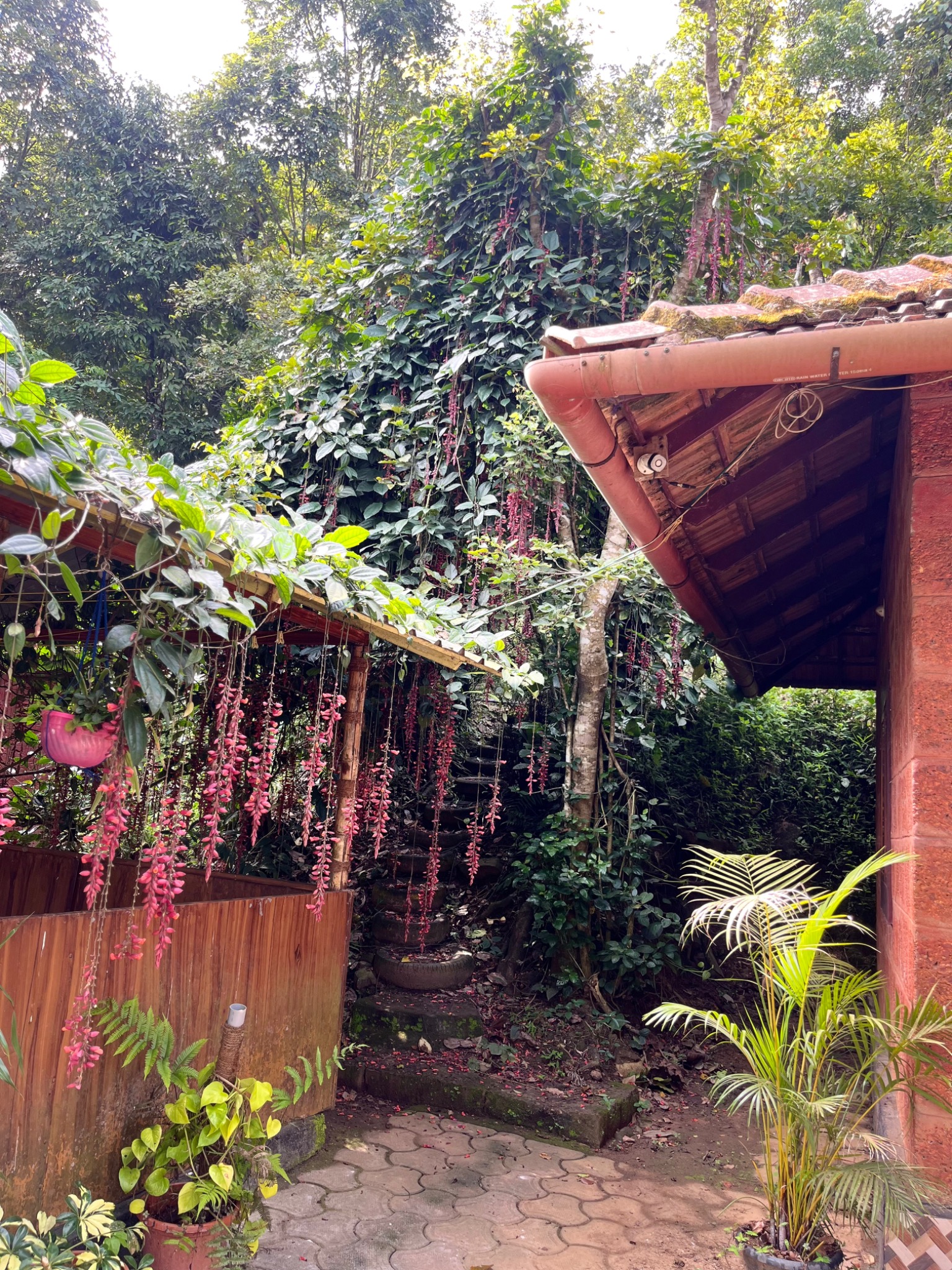 Garden and traditional details at Adhi Villa